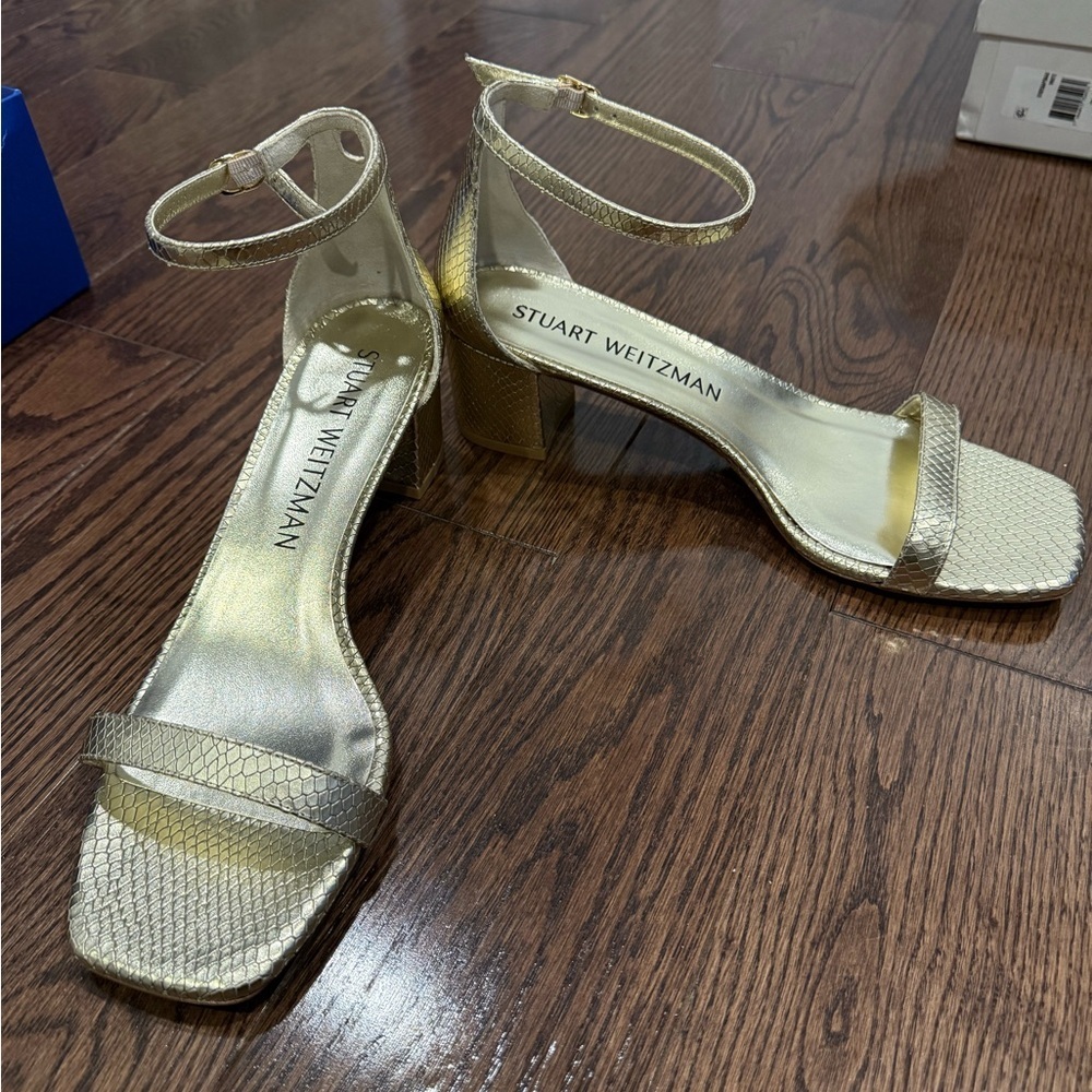 Stuart Weitzman Shimmering Gold Heels
